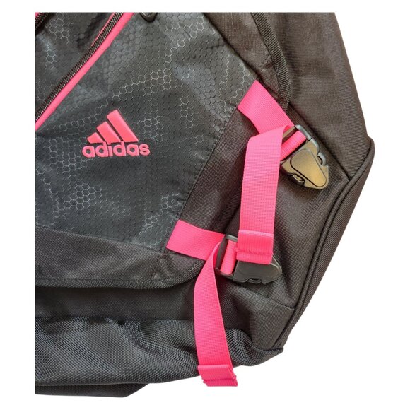 Adidas Loadspring Sling Backpack Black & Pink Multiple Pockets Adjustable Strap - Picture 5 of 9